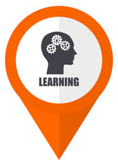Fototapete - Learning orange pointer vector icon in eps 10 isolated on white background.