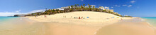  Beach With Unknown Tourists On Fuerteventura, Spain.