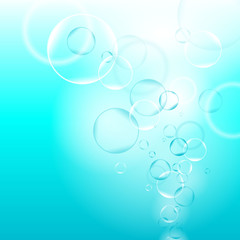 Wall Mural - vector bubbles in the water. colorful realistic backdrop. nature background.