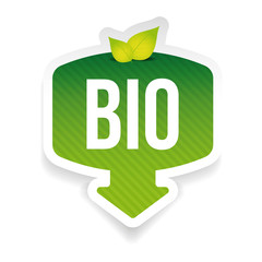 Sticker - Bio green label with leaves