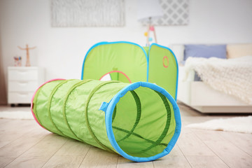 Wall Mural - Toy tunnel and tent in baby room