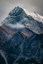Fresh Snow On A Mountain Peak In The Canadian Rockies, British C