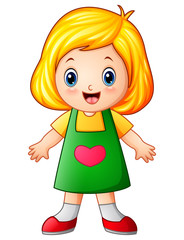 Wall Mural - Cute little girl cartoon