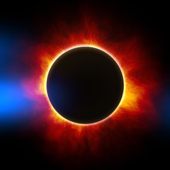 Wall Mural - the beginning of a solar eclipse