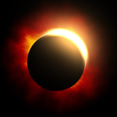 Wall Mural - the beginning of a solar eclipse