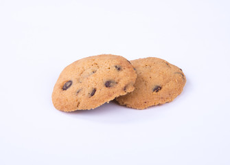 cookies or chocolate cookies on a background.