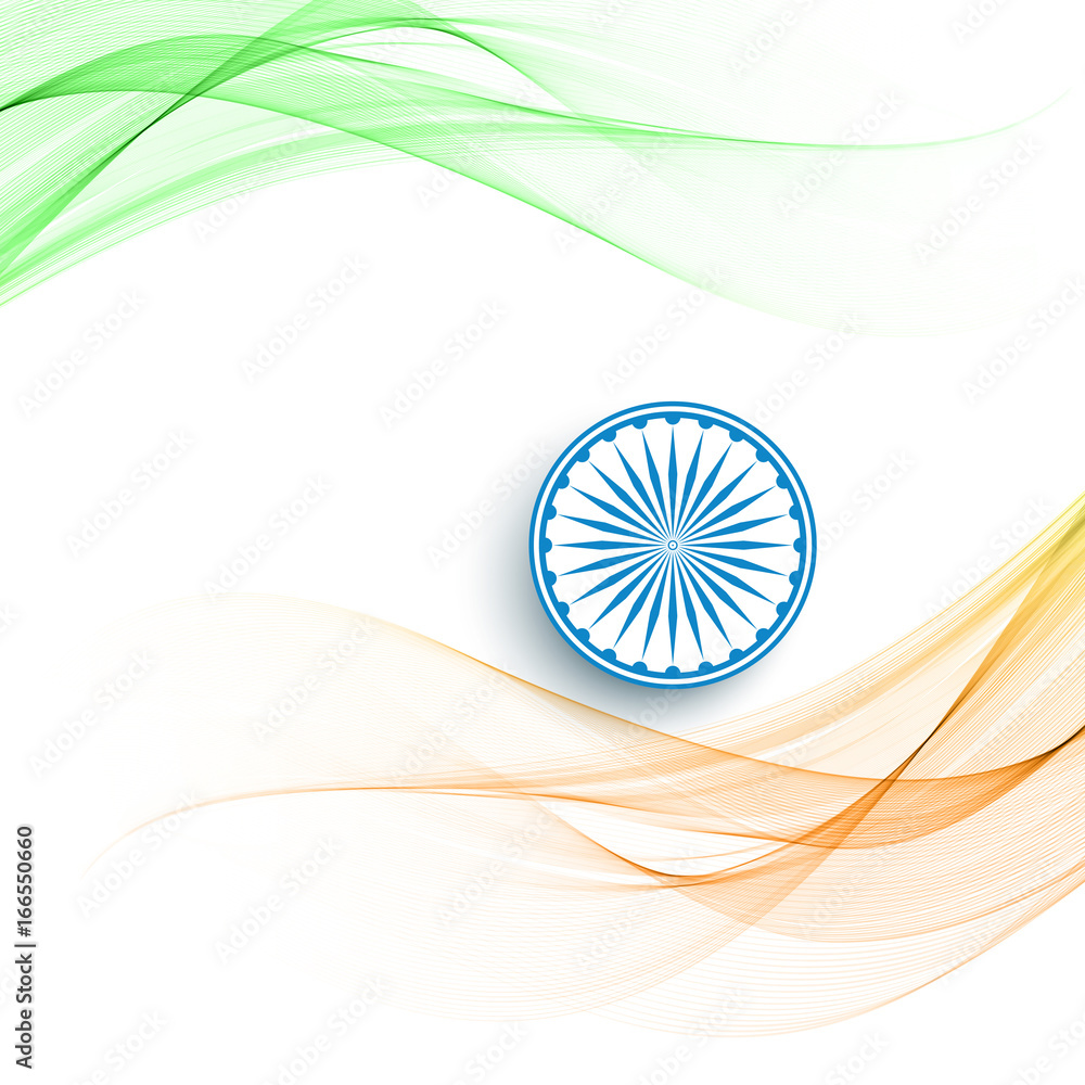 beautiful wave style Indian flag theme background Stock Vector | Adobe ...