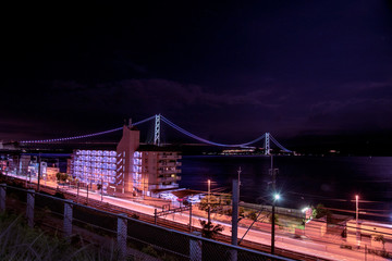 夏の明石海峡・夜景・R２号線