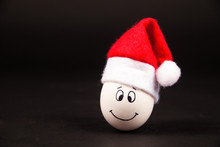 Egg With A Christmas Hat