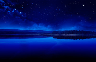 Wall Mural - art fantasy landscape. quiet summer night