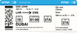 Design of aircraft boarding pass ticket.