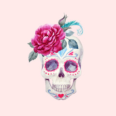 Nice watercolor vector skull