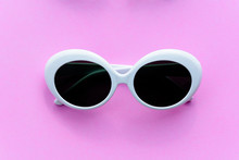 Flat Lay Fashion Style Sunglasses On Colorful Background