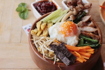 Wall Mural - Bibimbap korean food is delicious