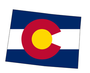 Wall Mural - Colorado State outline Map and Flag