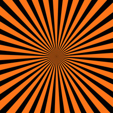 Abstract Black And Orange Color Radial Blackground For Halloween Theme Concept. Vector Illustration