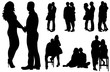 © zolotons - Vector, a collection of silhouettes of a guy and a girl are hugging