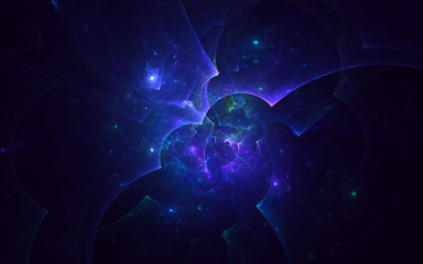 Wall Mural - 3d rendering abstract fractal light background