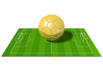 Sticker - 3D golden soccer/ football