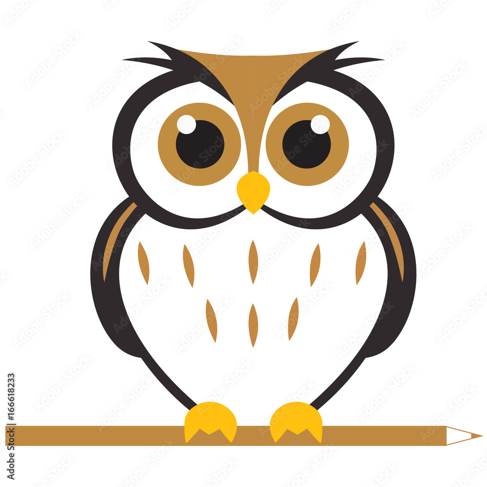 Owl logo design with modern concept, The concept of a simple logo and owl icon - obrazy, fototapety, plakaty 