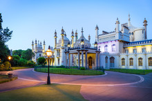 Royal Pavilion In East Sussex At Night, Brighton, England