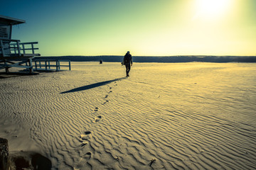 Wall Mural - footsteps in the sand