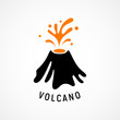 Erupting volcano icon