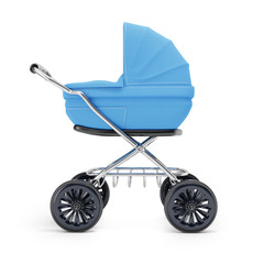 Blue baby stroller