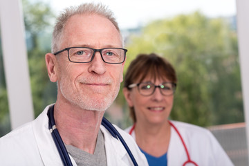 Wall Mural - Portrait of two doctors