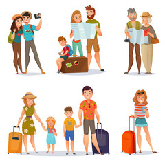 Wall Mural - Set Of Traveling People