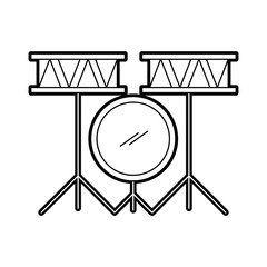 Poster - battery drums instrument icon vector illustration design