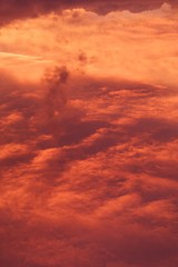 Wall Mural - red sunrise cloudscape, top view