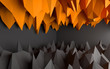 Abstract black and orange background. 3D rendering.