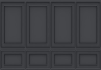 3d rendering. luxury black wood wall background