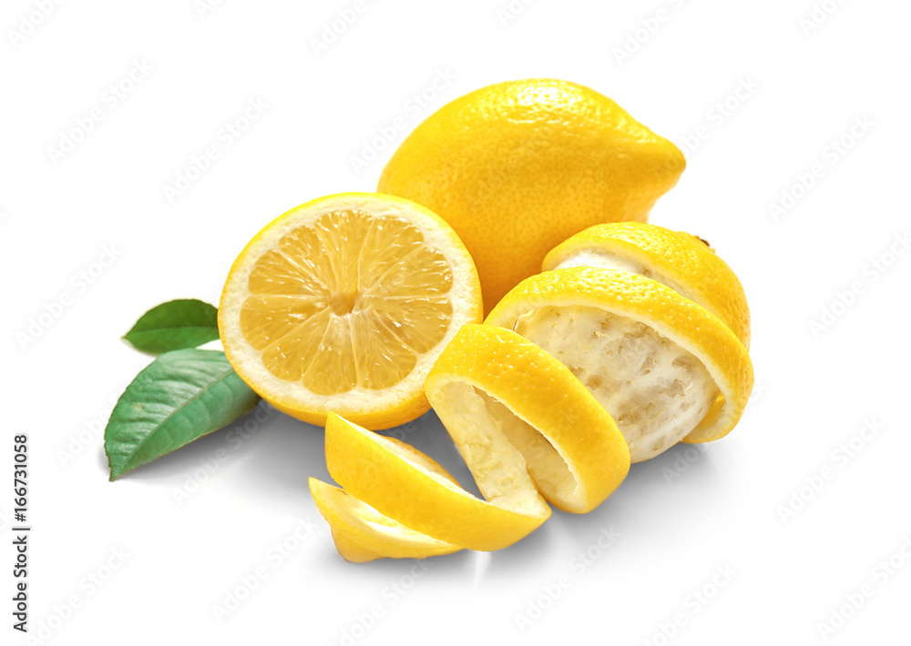 Delicious citrus fruit on white background