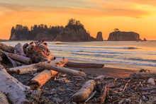 Rialto Beach In Olympic National Park At Sunset