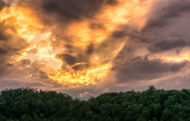 Sticker - Dramatic Blue Ridge sunset - God Rays