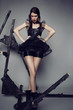 © EVGENY FREEONE - Young woman in black short dress