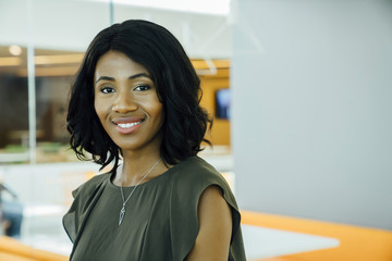 Portrait of confident young black business woman