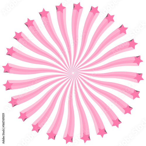 Monochrome 3d Pink Stars Burst Clipart Star In Sunburst Shapes