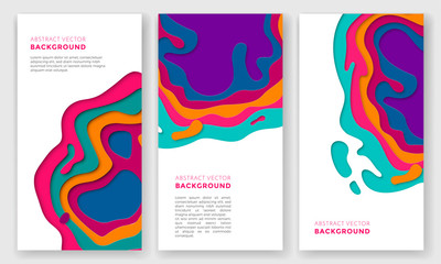 Wall Mural - banner color abstract multi gradient color vector layers effect pattern paper cut
