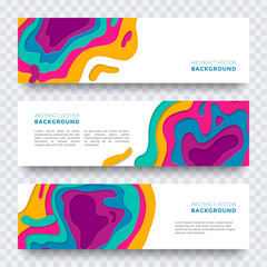 Wall Mural - banner color abstract multi gradient color vector layers effect pattern paper cut