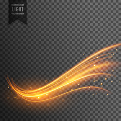 Wall Mural - stylish transparent light effect in wavy shape with trail and sparkle