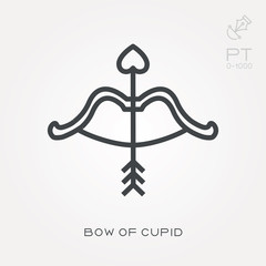 Wall Mural - Line icon bow of cupid