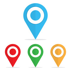 Leinwandbilder - Set of bright map pointers. Pin icon. Vector illustration