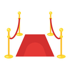 flat style illustration of red carpet.