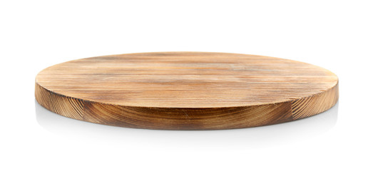 wooden board on white background