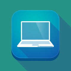 Long shadow app button with a laptop