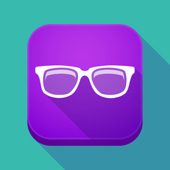 Sticker - Long shadow app button with a glasses