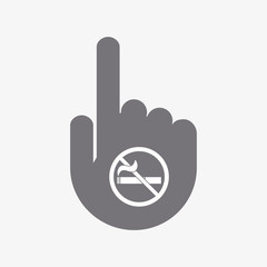 Sticker - Isolated touching hand with  a no smoking sign